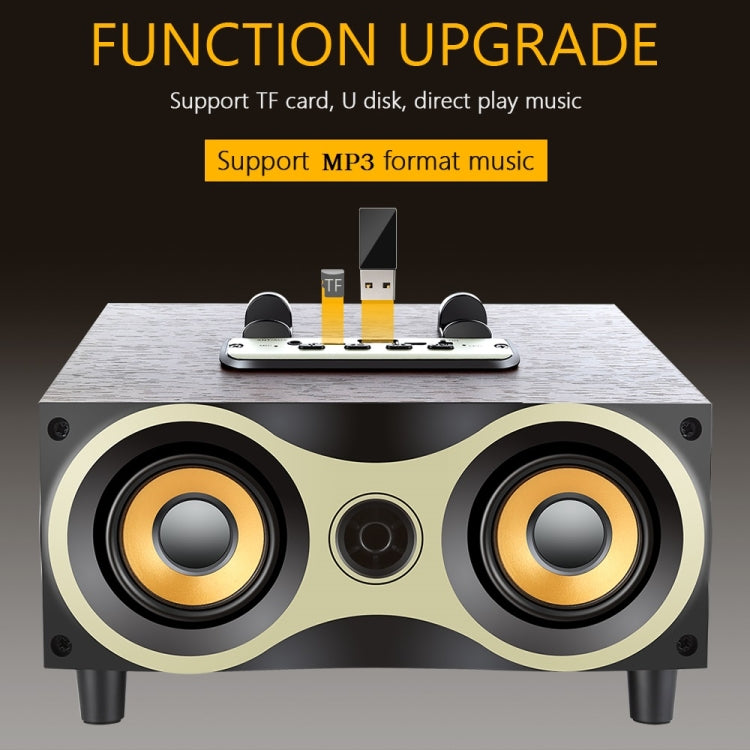 Tragbarer kabelloser Holzlautsprecher, Subwoofer, Stero-Radio, FM, Desktop-Bluetooth-Lautsprecher, Brown Wooden