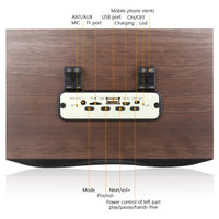 Tragbarer kabelloser Holzlautsprecher, Subwoofer, Stero-Radio, FM, Desktop-Bluetooth-Lautsprecher, Brown Wooden