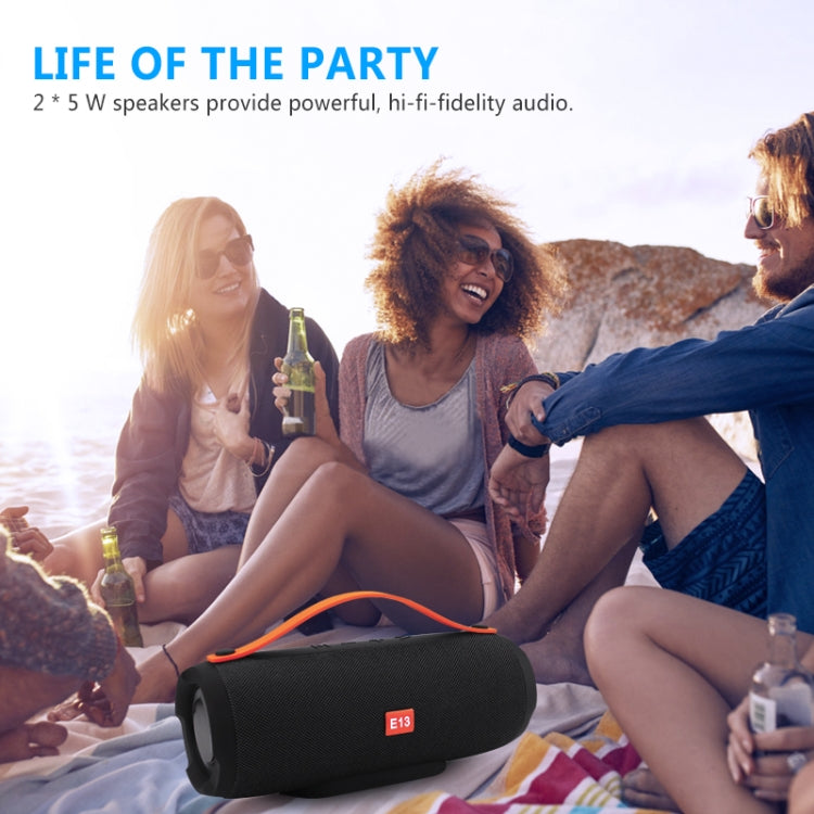 E13 Tragbarer Mini-Bluetooth-Lautsprecher, Stereo-Freisprecheinrichtung, Radio, Musik-Subwoofer, Säulenlautsprecher mit TF FM, RED, BLUE, BLACK