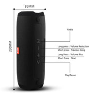 E13 Tragbarer Mini-Bluetooth-Lautsprecher, Stereo-Freisprecheinrichtung, Radio, Musik-Subwoofer, Säulenlautsprecher mit TF FM, RED, BLUE, BLACK