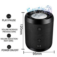 Tragbarer Bluetooth-Lautsprecher, tragbares Soundsystem, 5 W, Stereo-Musik-Surround, wasserdichter Outdoor-Lautsprecher