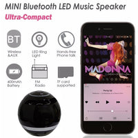 T&G A18 Ball Bluetooth-Lautsprecher mit LED-Licht, tragbarer kabelloser Mini-Lautsprecher, mobile Musik, MP3-Subwoofer, unterstützt TF, BLACK, BLUE, PINK, WHITE