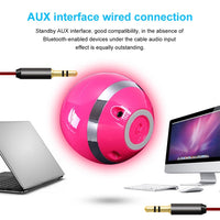 T&G A18 Ball Bluetooth-Lautsprecher mit LED-Licht, tragbarer kabelloser Mini-Lautsprecher, mobile Musik, MP3-Subwoofer, unterstützt TF, BLACK, BLUE, PINK, WHITE