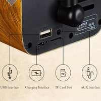 Retro Holz Tragbare Mini Bluetooth Lautsprecher Drahtlose Lautsprecher Outdoor Lautsprecher Sound System TF FM Radio Musik Subwoofer