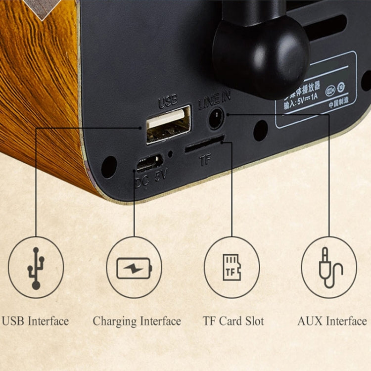 Retro Holz Tragbare Mini Bluetooth Lautsprecher Drahtlose Lautsprecher Outdoor Lautsprecher Sound System TF FM Radio Musik Subwoofer