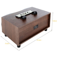 X6 tragbarer kabelloser Holzlautsprecher Subwoofer Stero Bluetooth-Lautsprecher Radio FM Desktop, Black Wooden