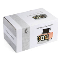 X6 tragbarer kabelloser Holzlautsprecher Subwoofer Stero Bluetooth-Lautsprecher Radio FM Desktop, Black Wooden