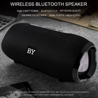 BY Tragbarer Bluetooth-Lautsprecher, wasserdichter kabelloser Lautsprecher, 3D-Stereo-Musik-Surround-Sound-System, Außenlautsprecher, unterstützt TF AUX