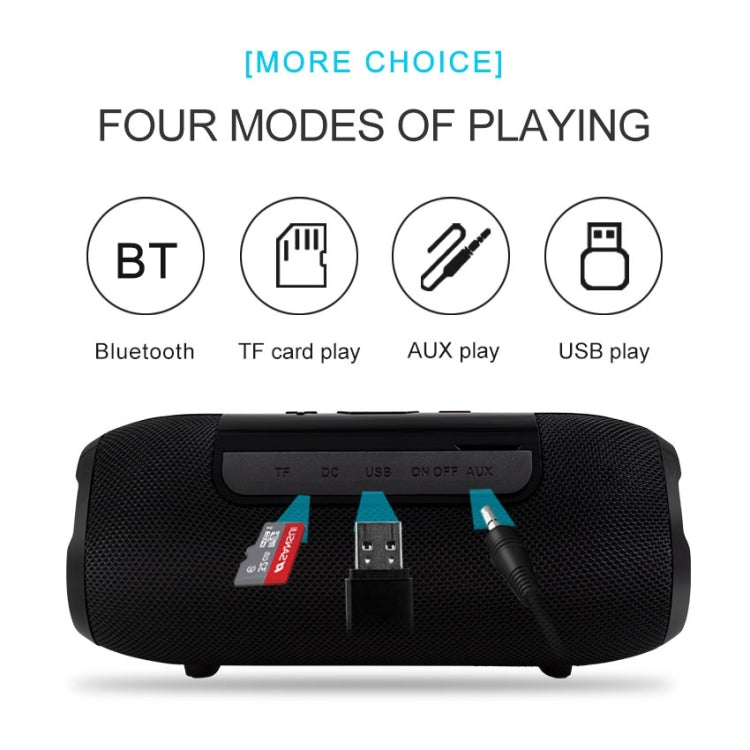 BY Tragbarer Bluetooth-Lautsprecher, wasserdichter kabelloser Lautsprecher, 3D-Stereo-Musik-Surround-Sound-System, Außenlautsprecher, unterstützt TF AUX