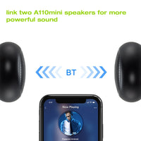 EWA A110mini High Hidelity Bluetooth-Lautsprecher, kleine Größe, leistungsstarker Bass, TWS-Bluetooth-Technologie, unterstützt TF