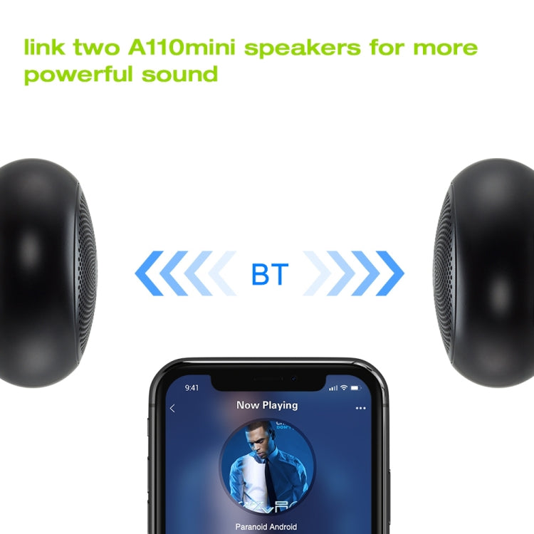 EWA A110mini High Hidelity Bluetooth-Lautsprecher, kleine Größe, leistungsstarker Bass, TWS-Bluetooth-Technologie, unterstützt TF