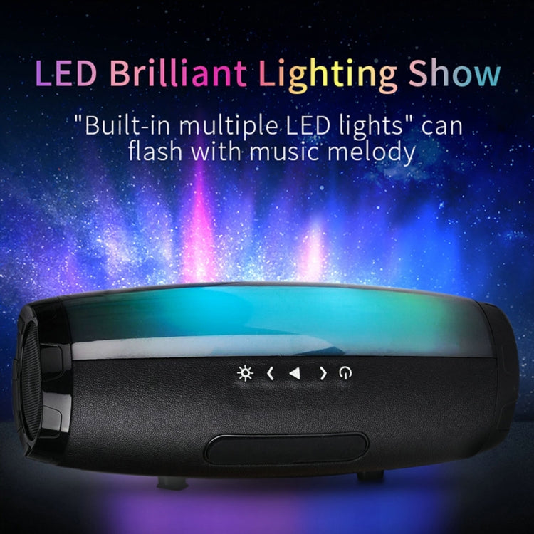T&G TG165 5 W * 2 tragbarer kabelloser Lautsprecher mit tanzendem LED-Blinklicht, MP3, AUX, USB, FM-Radio, Stereo-Subwoofer