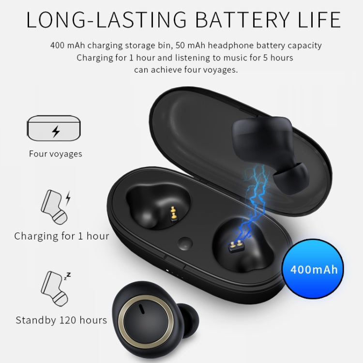 TWS-A1 Bluetooth Headset 5.0 True Wireless Mini Unsichtbare Sport-Laufmusik-Kopfhörer mit Ladebox-Mikrofon