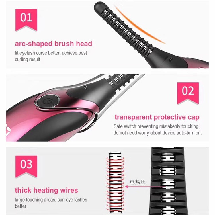 Duosi DY-102 Tragbarer Stift-Stil, beheizter, langlebiger elektrischer Wimpernzange zum Bügeln, USB-wiederaufladbarer, elektrisch beheizter Make-up-Lockenclip
