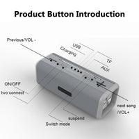 T9 Kabelloser Bluetooth 4.2-Lautsprecher, 10 W, tragbare Soundbox, FM-Digitalradio, 3D-Surround-Stereo, unterstützt Freisprecheinrichtung, TF und AUX
