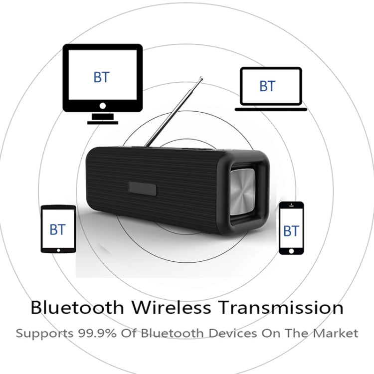 T9 Kabelloser Bluetooth 4.2-Lautsprecher, 10 W, tragbare Soundbox, FM-Digitalradio, 3D-Surround-Stereo, unterstützt Freisprecheinrichtung, TF und AUX