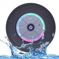 BTS-08 Drahtloser Bluetooth-Lautsprecher, wasserdicht, LED-FM-Radio, Subwoofer, Bluetooth-Säule, TF-Karte, Saugnapf, Mini-Duschlautsprecher