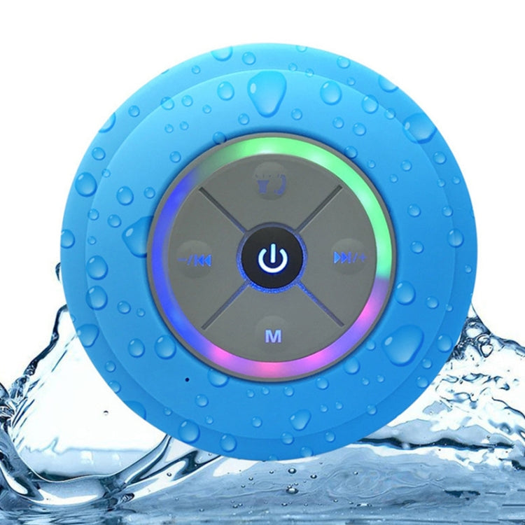 BTS-08 Drahtloser Bluetooth-Lautsprecher, wasserdicht, LED-FM-Radio, Subwoofer, Bluetooth-Säule, TF-Karte, Saugnapf, Mini-Duschlautsprecher