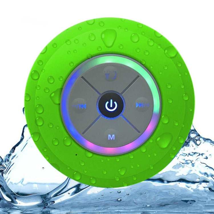 BTS-08 Drahtloser Bluetooth-Lautsprecher, wasserdicht, LED-FM-Radio, Subwoofer, Bluetooth-Säule, TF-Karte, Saugnapf, Mini-Duschlautsprecher