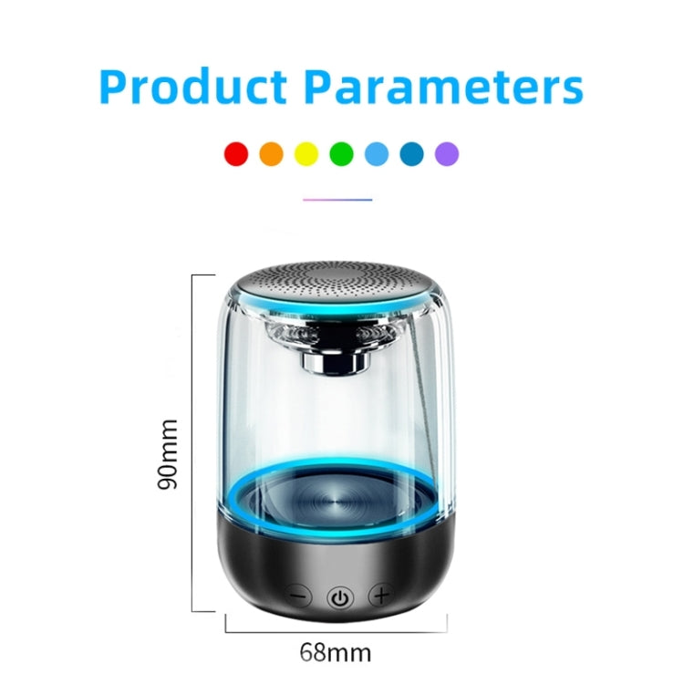 C7 Bluetooth 5.0 Lautsprecher Transparenter LED leuchtender Subwoofer TWS 6D Surround HIFI Stereo Cool Audio, C7