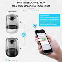 C7 Bluetooth 5.0 Lautsprecher Transparenter LED leuchtender Subwoofer TWS 6D Surround HIFI Stereo Cool Audio, C7