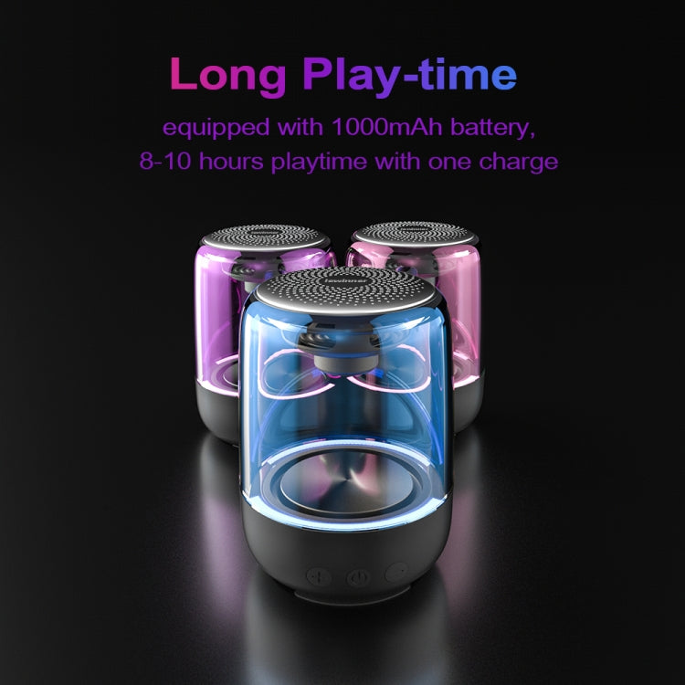 C7 Bluetooth 5.0 Lautsprecher Transparenter LED leuchtender Subwoofer TWS 6D Surround HIFI Stereo Cool Audio, C7