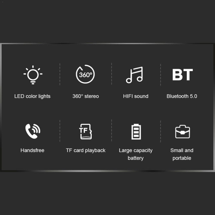 C7 Bluetooth 5.0 Lautsprecher Transparenter LED leuchtender Subwoofer TWS 6D Surround HIFI Stereo Cool Audio, C7