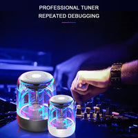 C7 Bluetooth 5.0 Lautsprecher Transparenter LED leuchtender Subwoofer TWS 6D Surround HIFI Stereo Cool Audio, C7