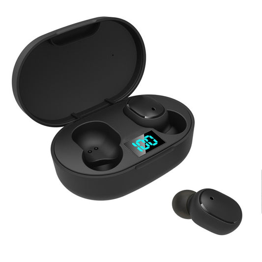 E6S LED Display Drahtlose Kopfhörer TWS Bluetooth V5.3 Headsets Wasserdichte Bluetooth Ohrhörer, E6S (Black)