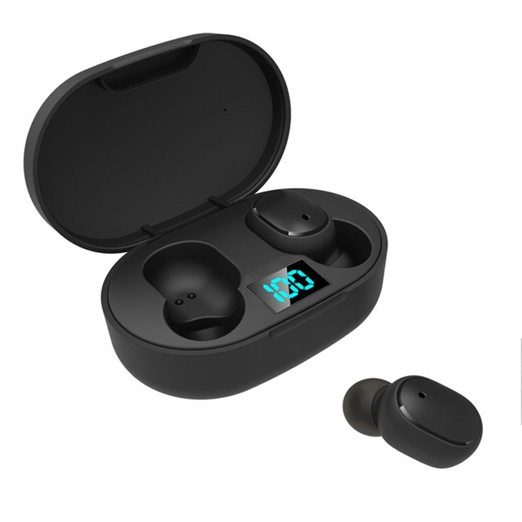 E6S LED Display Drahtlose Kopfhörer TWS Bluetooth V5.3 Headsets Wasserdichte Bluetooth Ohrhörer, E6S (Black)