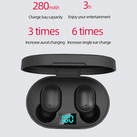 E6S LED Display Drahtlose Kopfhörer TWS Bluetooth V5.3 Headsets Wasserdichte Bluetooth Ohrhörer, E6S (Black)