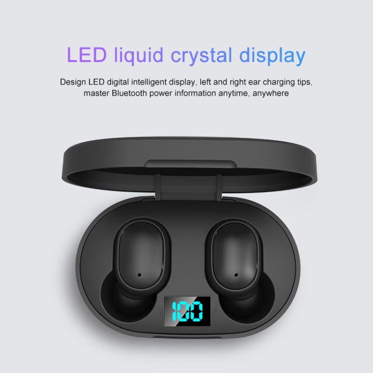 E6S LED Display Drahtlose Kopfhörer TWS Bluetooth V5.3 Headsets Wasserdichte Bluetooth Ohrhörer, E6S (Black)