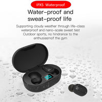 E6S LED Display Drahtlose Kopfhörer TWS Bluetooth V5.3 Headsets Wasserdichte Bluetooth Ohrhörer, E6S (Black)