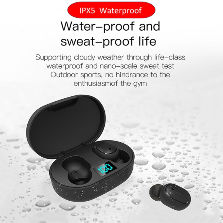 E6S LED Display Drahtlose Kopfhörer TWS Bluetooth V5.3 Headsets Wasserdichte Bluetooth Ohrhörer, E6S (Black)