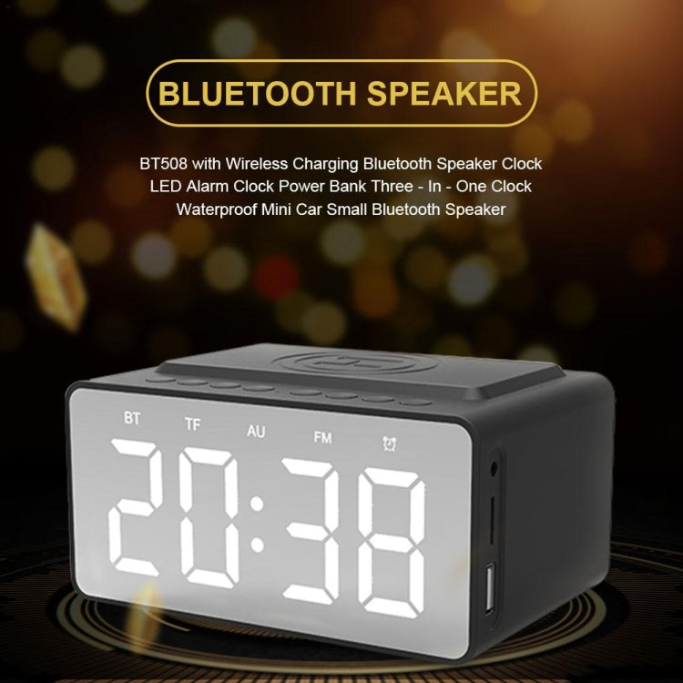 AEC BT508 kabelloser Lade-Bluetooth-Lautsprecher, LED-Wecker, Powerbank, Drei-in-Eins-Lautsprecher