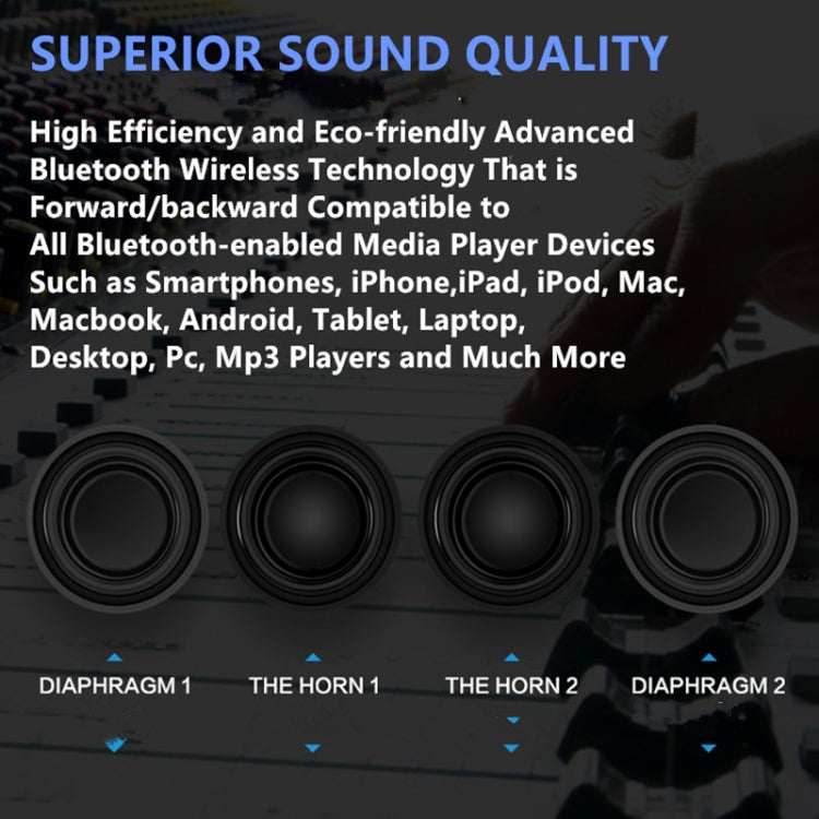 Newrixing NR5017 Tragbarer LED-Bluetooth-Lautsprecher TWS-Verbindungslautsprecher-Soundsystem 10-W-Stereo-Surround-Lautsprecher