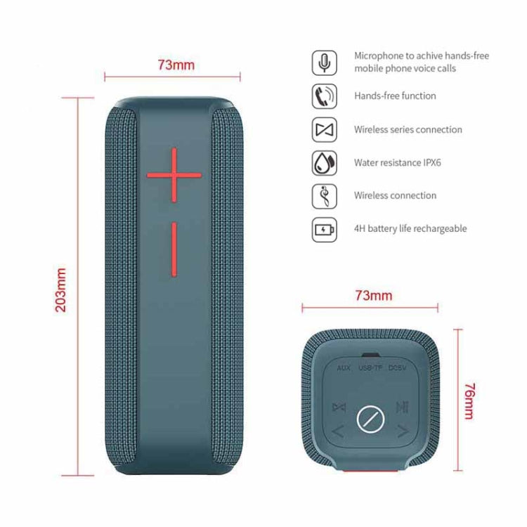 P15 10W tragbarer Bluetooth-Lautsprecher, Außenlautsprecher, Soundsystem, Stereo, unterstützt TF und FM