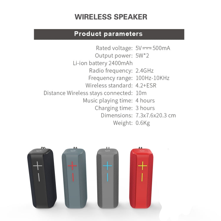 P15 10W tragbarer Bluetooth-Lautsprecher, Außenlautsprecher, Soundsystem, Stereo, unterstützt TF und FM