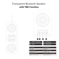 BT628 10W tragbare TWS transparente Bluetooth-Lautsprecher mit magnetisch anschließbarer Basis Outdoor-Stereo-Bass-Subwoofer