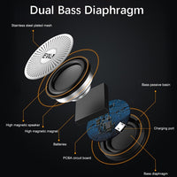 EWA A103 Tragbarer Bluetooth-Lautsprecher, kabellos, schwerer Bass, Bomm-Box, Subwoofer, Anruf, Surround-Sound, Bluetooth-Duschlautsprecher