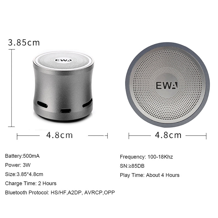 EWA A109M Tragbarer Bluetooth-Lautsprecher, kabellos, schwerer Bass, Bomm-Box, Subwoofer, Anruf-Surround-Sound, Bluetooth-Duschlautsprecher
