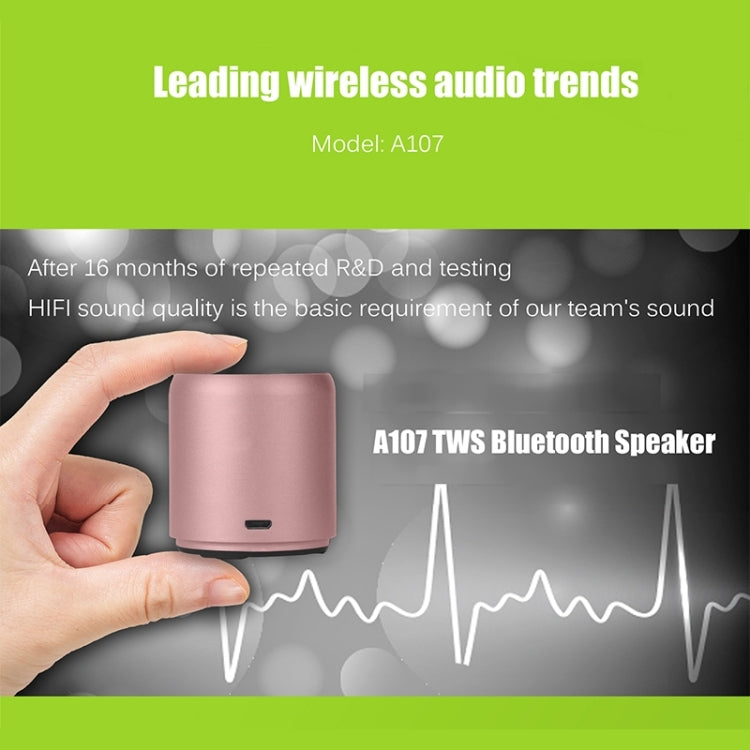 EWA A107 TWS Tragbarer Super-Mini-Bluetooth-Lautsprecher, kabelloser Subwoofer, Boom-Box, Computer-Lautsprecher, Bocinas-Duschlautsprecher