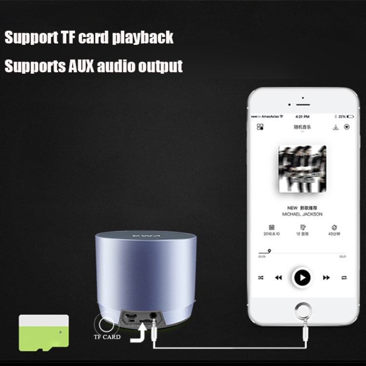 EWA A3 Mini-Lautsprecher, 8 W, 3D-Stereo-Musik-Surround, kabellose Bluetooth-Lautsprecher, tragbar, Sonud-Bass, unterstützt TF-Karten, USB