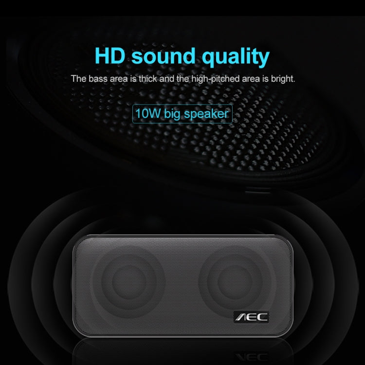 AEC BT-205 Tragbarer kabelloser Bluetooth-Lautsprecher, Stereo-Musiklautsprecher, integriertes Mikrofon, unterstützt TF-Karte