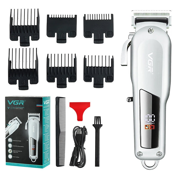 VGR V-278 10W USB-Elektro-Haarschneider aus Metall mit LED-Digitalanzeige, V-278 (Gold), V-278 (Silver)