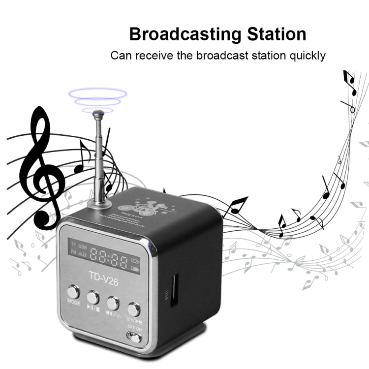 Tragbare Lautsprecher mit FM-Mini-Multifunktionsradio, USB-Notebook-Lautsprecher für TV, Telefon, unterstützt SD/TF-Karte, MP3-Musik-Player