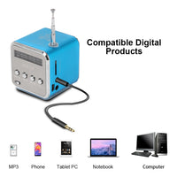 Tragbare Lautsprecher mit FM-Mini-Multifunktionsradio, USB-Notebook-Lautsprecher für TV, Telefon, unterstützt SD/TF-Karte, MP3-Musik-Player
