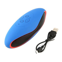 3D-Stereo-Mini-Bluetooth-Lautsprecher in Rugby-Form mit TF-Kartensteckplatz (blau)