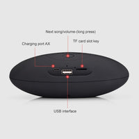 3D-Stereo-Mini-Bluetooth-Lautsprecher in Rugby-Form mit TF-Kartensteckplatz (blau)