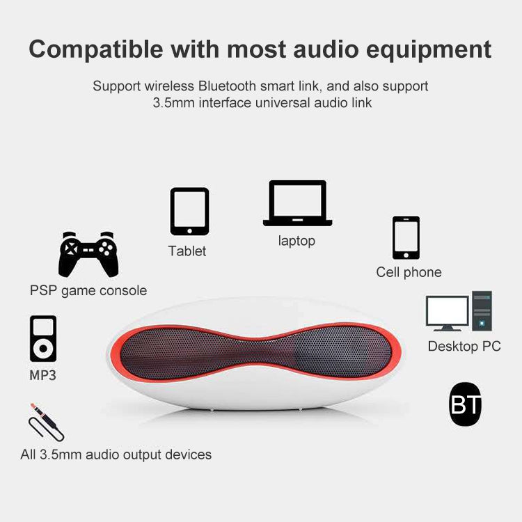 3D-Stereo-Mini-Bluetooth-Lautsprecher in Rugby-Form mit TF-Kartensteckplatz (blau)